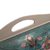 Reverse-painted glass tray, 'Enchanting Flowers in Teal' - Floral Reverse-Painted Glass Tray from Peru (image 2c) thumbail