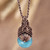 Amazonite macrame pendant necklace, 'Clear Beauty' - Adjustable Macrame Necklace with Amazonite Pendant