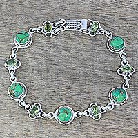 Peridot link bracelet, Glistening Green