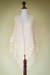 100% alpaca shawl, 'Amazon Ivory' - Handcrafted Alpaca Wool Crocheted Shawl from Peru