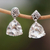 White quartz dangle earrings, 'Only Love' - Polished Dangle Earrings with 11-Carat White Quartz Gems