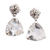 White quartz dangle earrings, 'Only Love' - Polished Dangle Earrings with 11-Carat White Quartz Gems