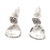 White quartz dangle earrings, 'Only Love' - Polished Dangle Earrings with 11-Carat White Quartz Gems