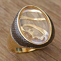 Gold-accented quartz cocktail ring, Holy Image