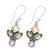 Multi-gemstone dangle earrings, 'Sparkling Unity' - Multi-Gemstone Dangle Earrings from India