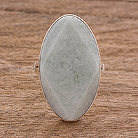 Jade cocktail ring, Green Maya Mystique