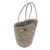 Rattan tote, 'Intricate Black and Cream' - Handwoven Geometric Black & Cream Rattan Open Top Tote