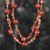 Collar de estación con cuentas de madera - Collar de estación con cuentas de madera Haldu marrón y rojo bohemio