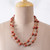 Collar de estación con cuentas de madera - Collar de estación con cuentas de madera Haldu marrón y rojo bohemio