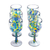 Handblown wine glasses, 'Tropical Confetti' (set of 6) - Colorful Recycled Wine Glasses from Mexico (Set of 6)