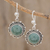 Jade dangle earrings, 'Sunrise in Antigua' - Round Jade Dangle Earrings from Guatemala