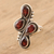 Garnet cocktail ring, 'Gemstone Slide in Red' - Artisan Crafted Garnet and Sterling Silver Cocktail Ring