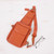 Leather backpack sling, 'Traveler Essence' - Adjustable 100% Brown Leather Backpack Sling from Thailand