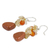 Quartz and carnelian cluster earrings, 'Bouquet' - Hand Crafted Multigem Cluster Earrings