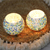 Glass mosaic tealight candleholders, 'Starry Dazzle' (pair) - Glass Star Mosaic Tealight Candleholders (Pair)