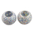 Glass mosaic tealight candleholders, 'Starry Dazzle' (pair) - Glass Star Mosaic Tealight Candleholders (Pair)