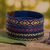Natural fiber cuff bracelets, 'Zenu Cane' (set of 3) - Three Blue Cuff Bracelets Woven with Colombian Cane Fiber