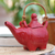 Ceramic teapot, 'Buddha and the Ruby Elephant' - Hand Made Indonesian Ceramic Teapot