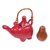 Ceramic teapot, 'Buddha and the Ruby Elephant' - Hand Made Indonesian Ceramic Teapot