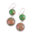 Unakite dangle earrings, 'Forest Muse' - Pink and Green Unakite and Silver Dangle Earrings