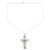 Garnet and peridot pendant necklace, 'Hope Cross' - Sterling Silver Cross Pendant Necklace with Garnet & Peridot (image 2d) thumbail
