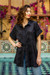 Embroidered cotton blouse, 'Festive Black' - Chikankari-Embroidered Black Cotton Button-Up Blouse