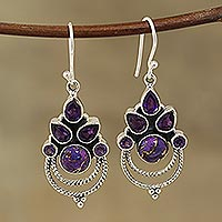 Amethyst dangle earrings, Radiant Harmony