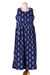 Cotton A-line dress, 'Midnight Duchess' - Patterned Blue and Midnight Cotton A-Line Dress