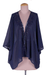 Beaded kimono jacket, 'Midnight Glam' - Dark Blue Embellished Sequin Beaded Floral Kimono Jacket