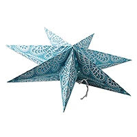 Paper home décor, 'Earth & Heaven Wish' (set of 2) - Set of 2 Handcrafted Paper Star Home Decor Accents