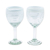 Handblown wine glasses, 'White Spirals' (pair) - Pair of White Handblown Wine Glasses with Spiral Motifs