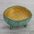 Coconut shell decorative bowl, 'Dreamy Offering' - Coconut Shell Decorative Bowl in Green from Thailand