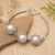 Mabe pearl bracelet, 'Ice Flowers' - Mabe Pearl and Sterling Silver Bracelet