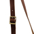 Leather sling, 'Adventurous Day' - Brown Leather Sling with Colorful Wool Textile from Peru