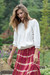 Embroidered blouse, 'Chic Shirring' - Embroidered White Blouse with Shirred Hem from India