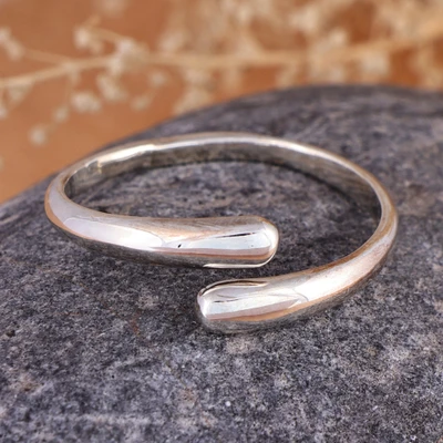 Sterling silver wrap ring, 'Ethereal Dimension' - High-Polished Modern Sterling Silver Wrap Ring from Armenia