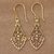 Gold-plated filigree dangle earrings, 'Gilded Age' - Traditional 22k Gold-Plated Filigree Dangle Earrings (image 2) thumbail