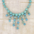 Calcite statement necklace, 'Royal Sea' - Handcrafted Blue Calcite Beaded Statement Necklace