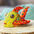 Wood alebrije figurine, 'Yellow Fish' - Mexican Hand-Painted Yellow Fish Wood Alebrije Figurine