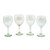 Copas de vino de vidrio reciclado soplado a mano (juego de 4) - Juego de 4 copas de vino esmeriladas sopladas a mano con vidrio reciclado