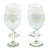 Copas de vino de vidrio reciclado soplado a mano (juego de 4) - Juego de 4 copas de vino esmeriladas sopladas a mano con vidrio reciclado
