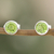 Peridot stud earrings, 'Green Night' - Polished Sterling Silver Peridot Stud Earrings from India