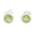 Peridot stud earrings, 'Green Night' - Polished Sterling Silver Peridot Stud Earrings from India