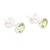 Peridot stud earrings, 'Green Night' - Polished Sterling Silver Peridot Stud Earrings from India