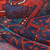 Silk chiffon scarf, 'Fire Tales' - Hand-Painted Red and Black Silk Chiffon Scarf from Armenia