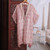 Viscose blend kimono, 'Luminous Lines' - Floral Orange and Fuchsia Viscose Blend Kimono with Sequins