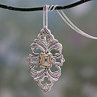 Citrine pendant necklace, 'Sunshine' - Citrine pendant necklace