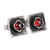 Garnet button earrings, 'Square Passion' - Square Sterling Silver and Natural Garnet Button Earrings