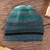 100% alpaca hat, 'Blue Textured Landscape' - Knit 100% Alpaca Hat in Blue and Teal Shades from Peru (image 2) thumbail