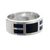Men's sodalite and obsidian band ring, 'Nocturno' - Men's Sterling Silver, Obsidian and Sodalite Ring from Peru thumbail